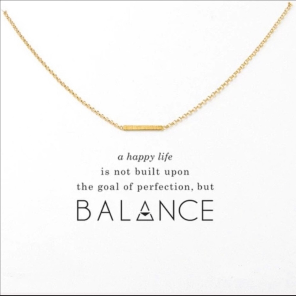 ☀️ NWT, Balance gold bar 20” necklace
